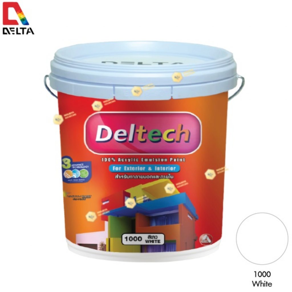 DELTECH สีน้ำอะครีลิคแท้ภายนอก#1000 White -5GL.