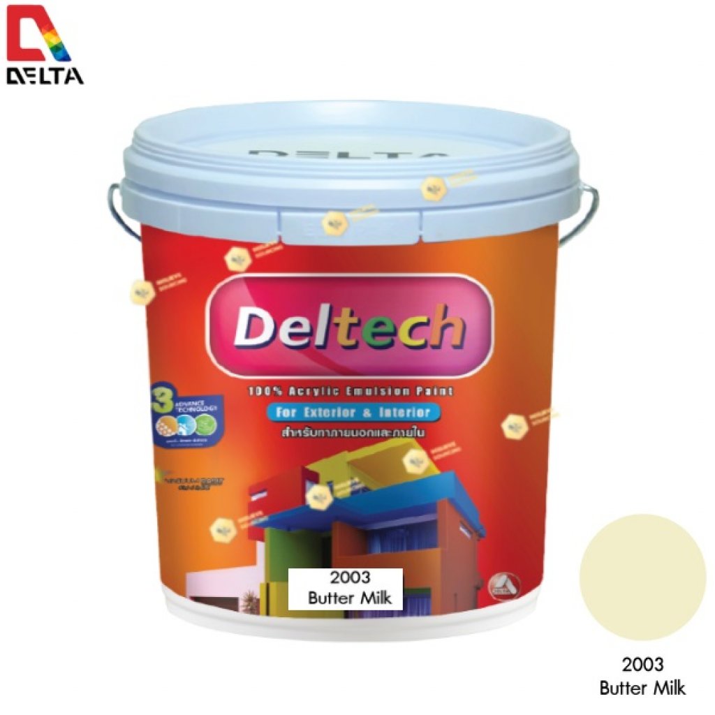 DELTECH สีน้ำอะครีลิคแท้ภายนอก#2003 Butter Milk-5GL.