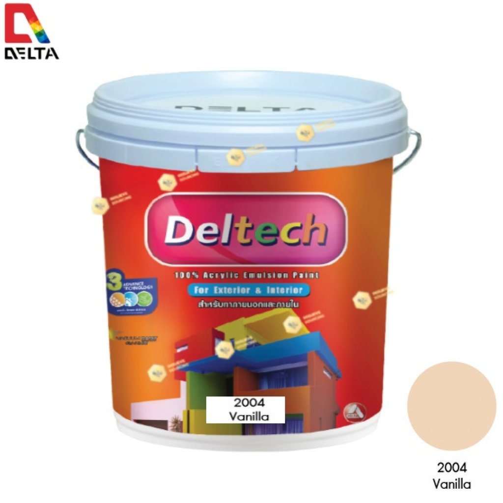 DELTECH สีน้ำอะครีลิคแท้ภายนอก#2004 Vanilla-5GL.