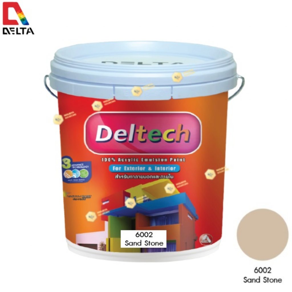 DELTECH สีน้ำอะครีลิคแท้ภายนอก #6002 Sand Stone-5GL.