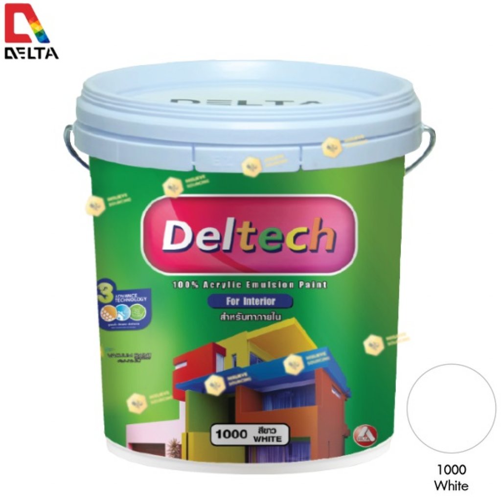 DELTECH สีน้ำอะครีลิคแท้ภายใน#1000 White-5GL.