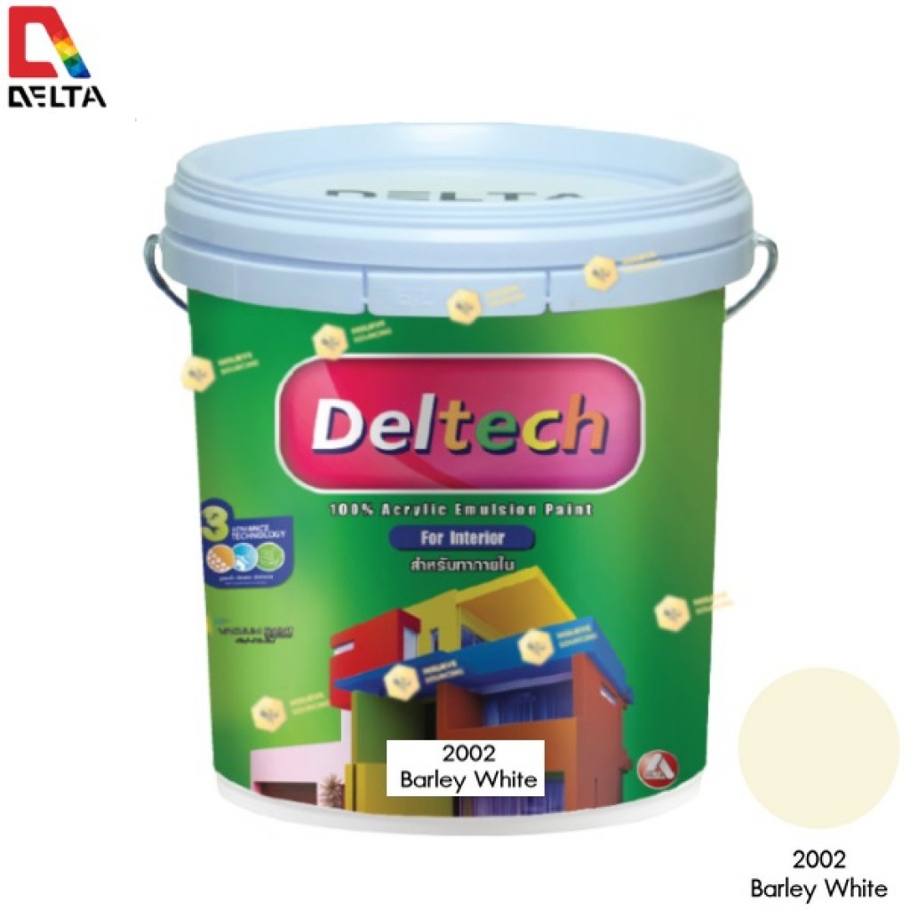 DELTECH สีน้ำอะครีลิคแท้ภายใน#2002 Barley White-5GL.