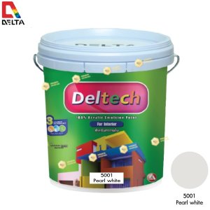 DELTECH สีน้ำอะครีลิคแท้ภายใน#5001 Pearl White-5GL.