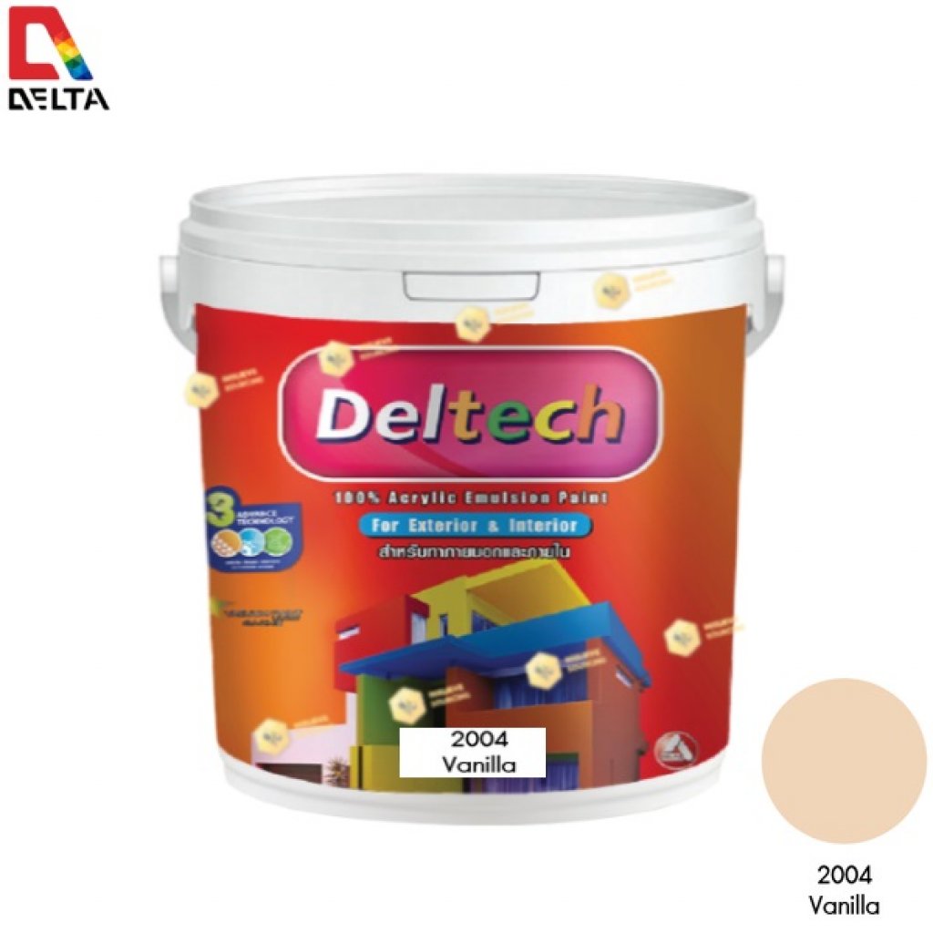 DELTECH สีน้ำอะครีลิคแท้ภายนอก#2004 Vanilla-1GL.