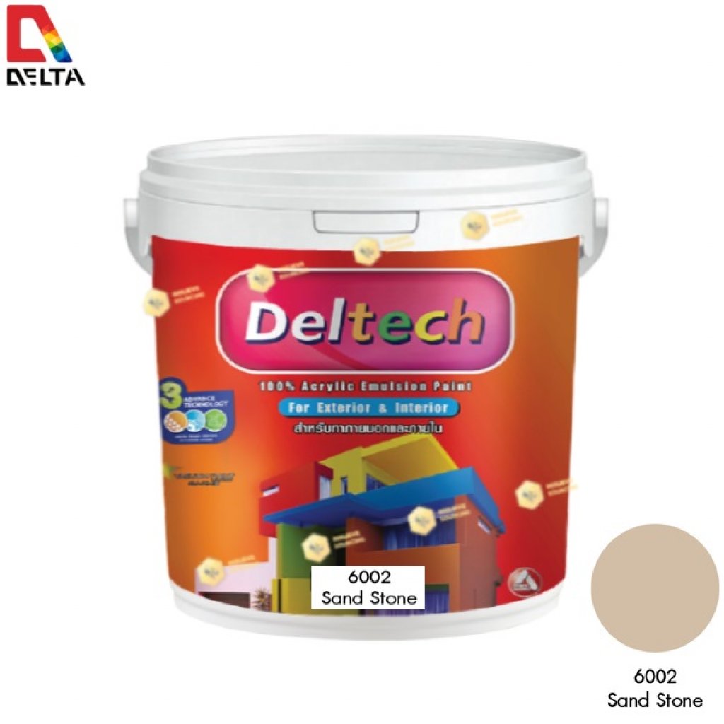 DELTECH สีน้ำอะครีลิคแท้ภายนอก#6002 Sand Stone-1GL.