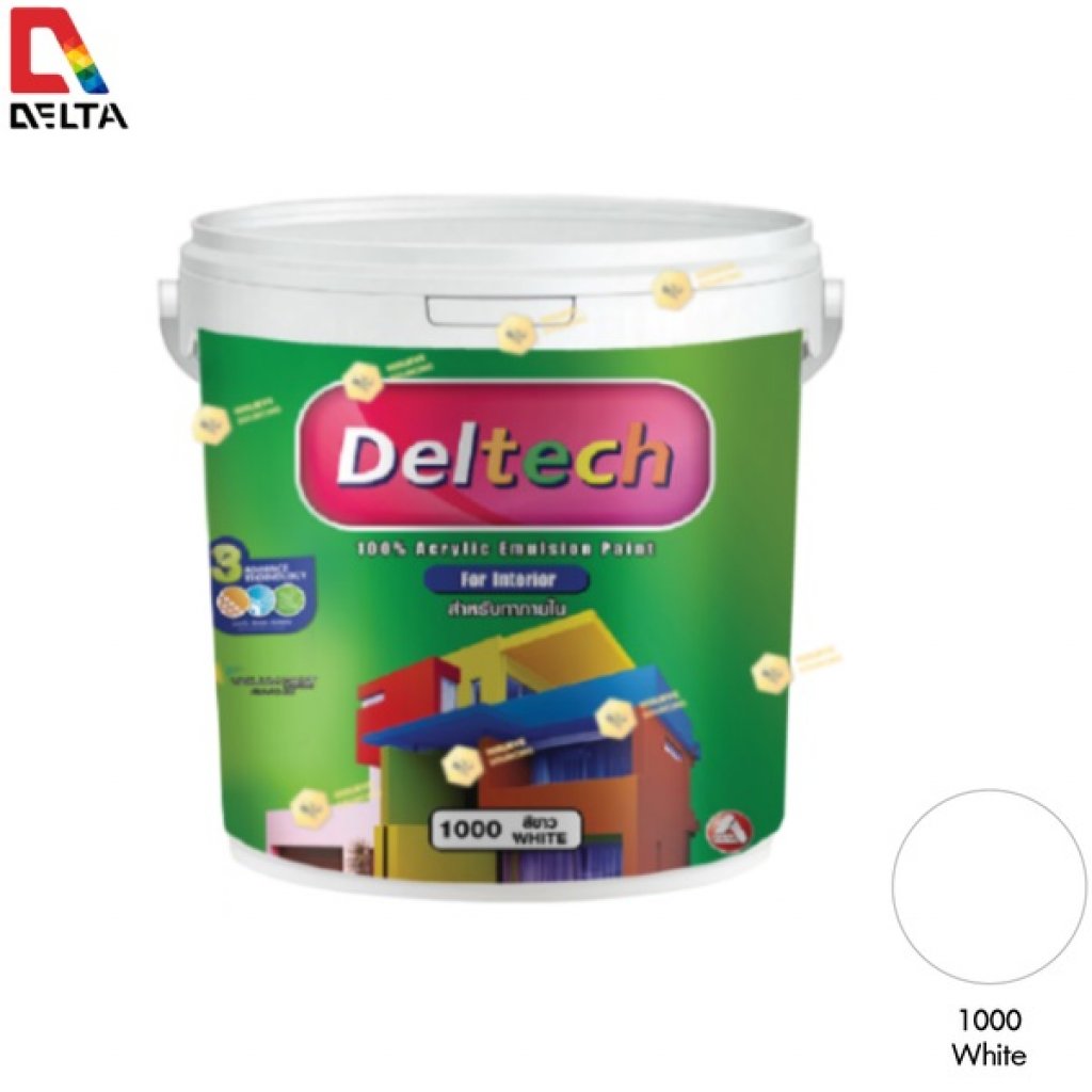 DELTECH สีน้ำอะครีลิคแท้ภายใน#1000 White-1GL.