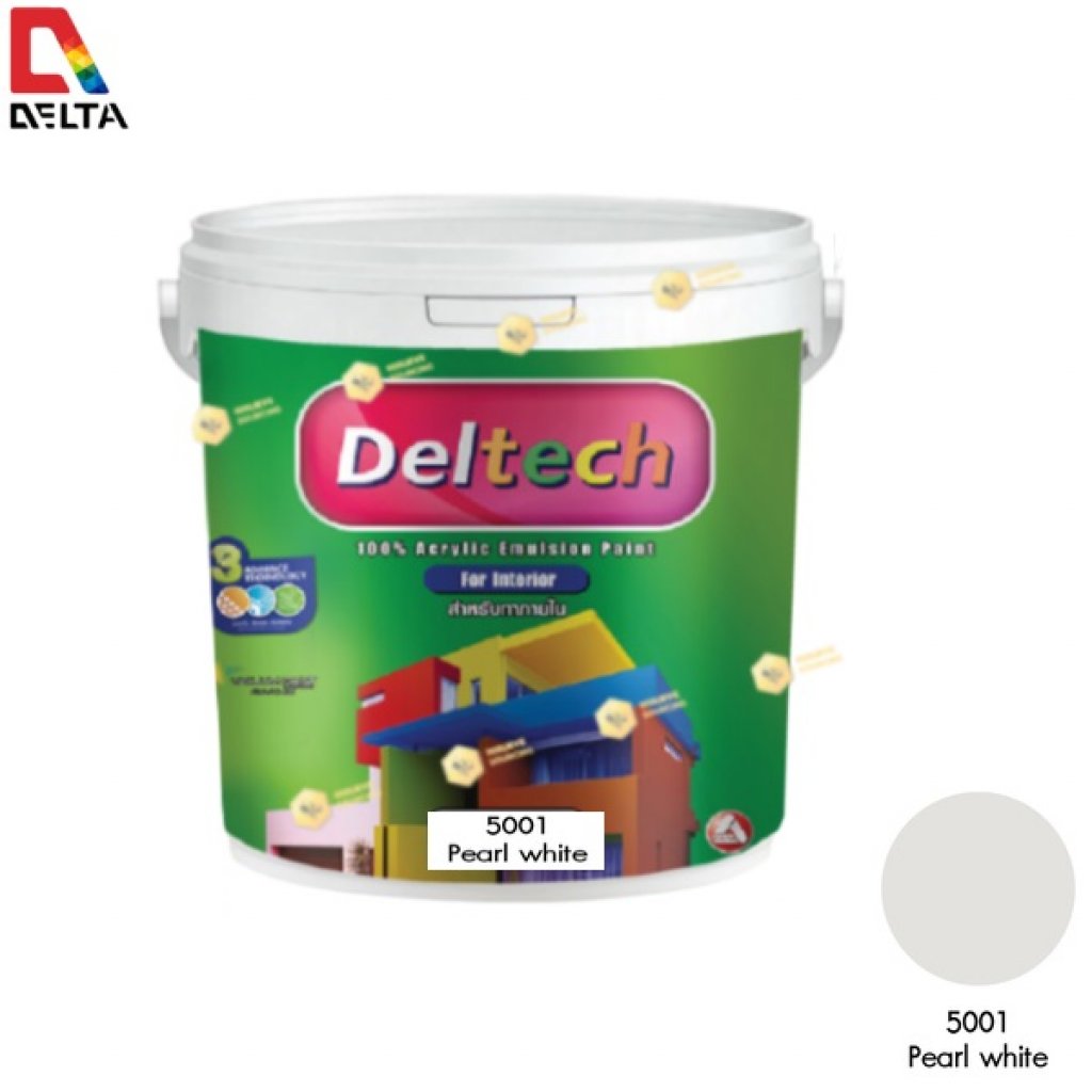 DELTECH สีน้ำอะครีลิคแท้ภายใน#5001 Pearl White-1GL.
