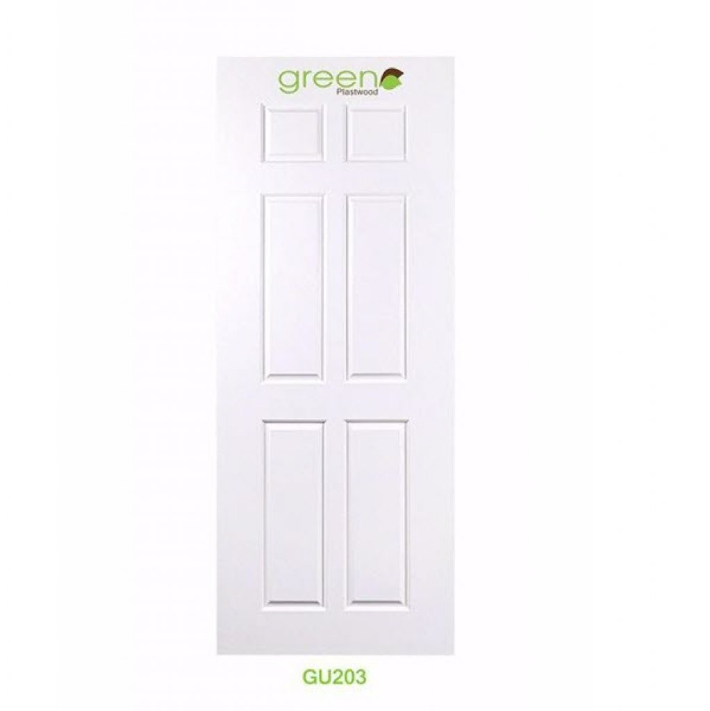 ประตูUpvc กรีนพลาสวู๊ด รุ่นGU203 สีขาว