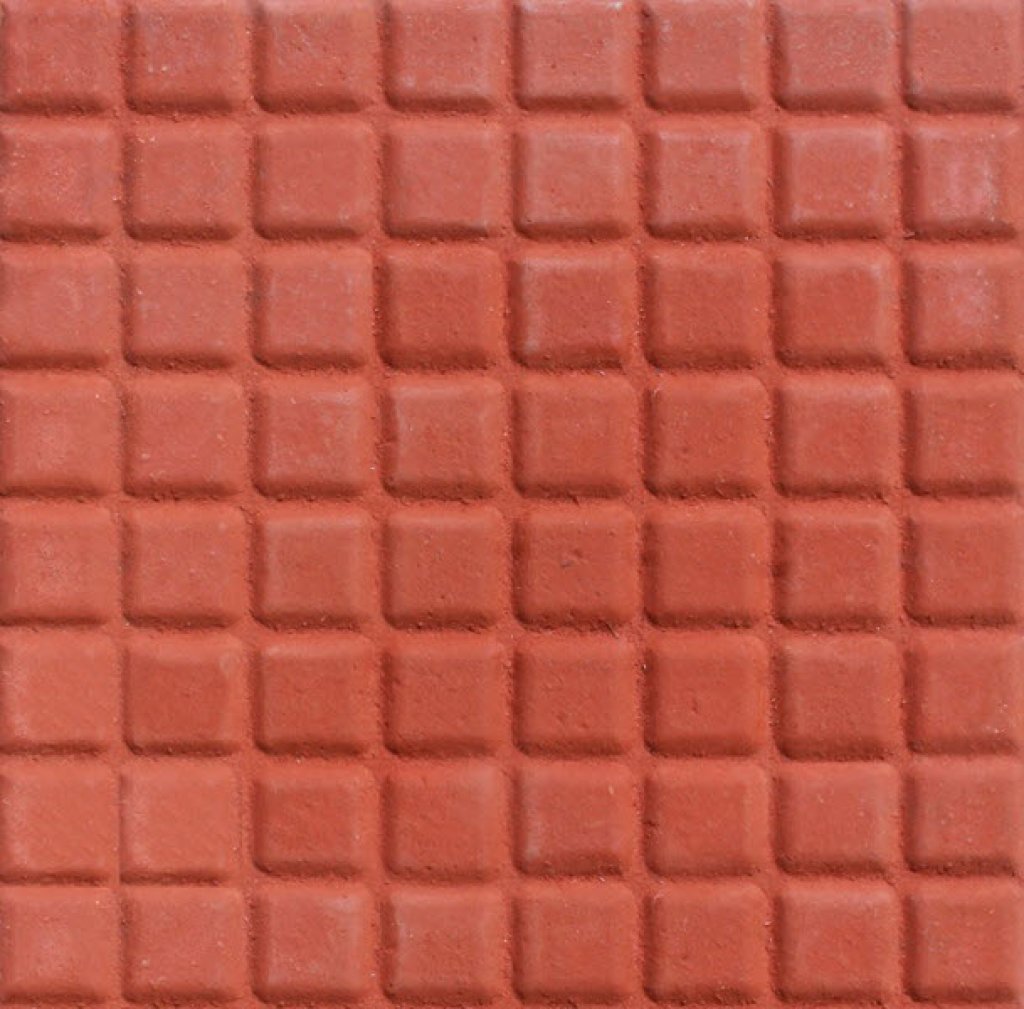 แผ่นทางเท้าลายหมากรุก 40x40x3.5 ซม. สีแดง