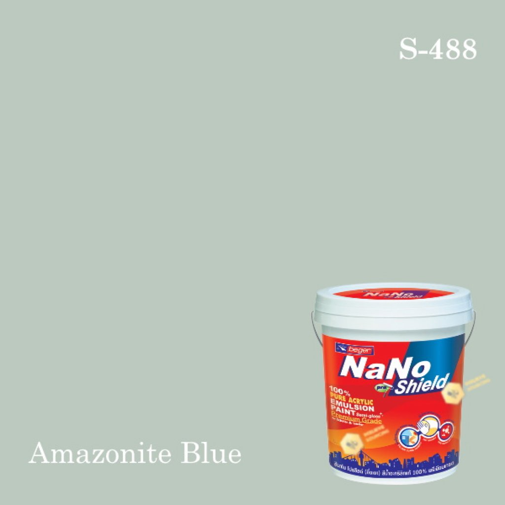 นาโนโปร ชิลด์ สีน้ำอะคริลิก ชนิดเนียน S-488 (Amazonite Blue)