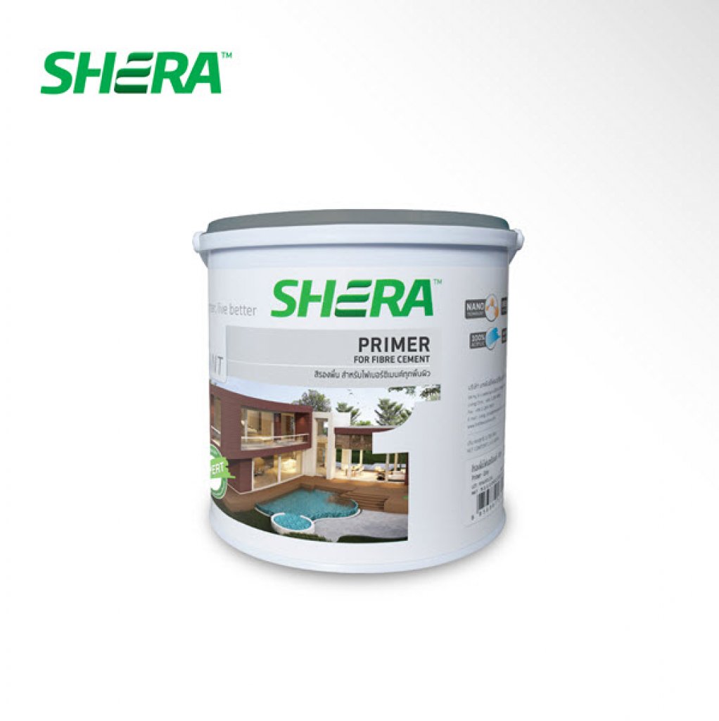 Shera สีรองพื้น ไฟเบอร์ซีเมนต์ สีเทา-1gl.