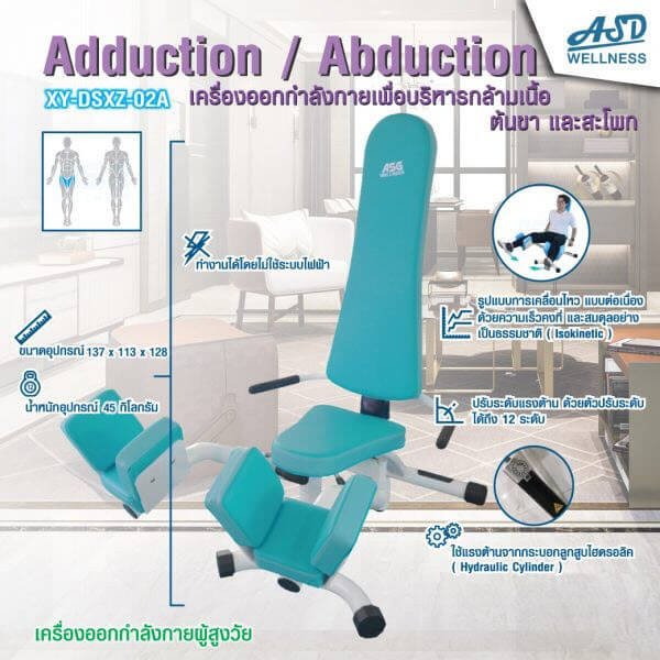 เครื่องออกกำลังกาย สำหรับผู้สูงอายุ บริหารต้นขา สะโพก Adduction / Abduction - Image 2