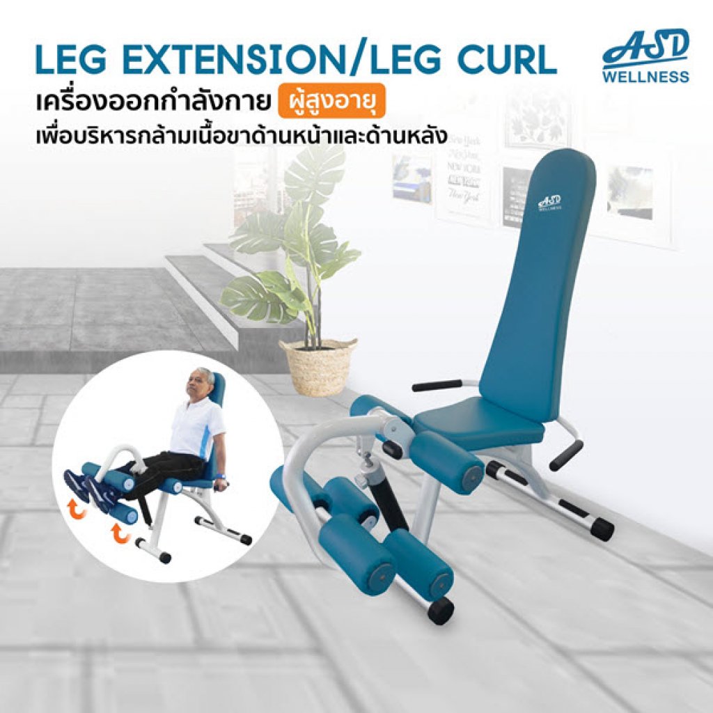 เครื่องออกกำลังกาย สำหรับผู้สูงอายุ บริหารขา เข่า น่อง Leg extension / Leg curl