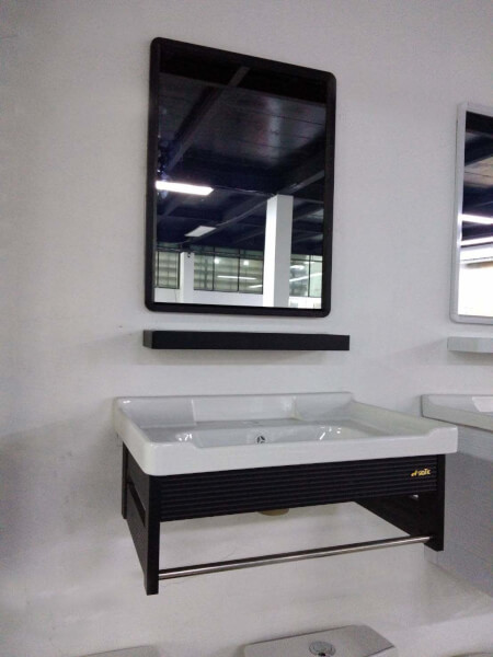 ชุดอ่างล้างหน้า พร้อมเคาน์เตอร์ กระจกเงา ครบชุด สีดำ Set-A - Image 4