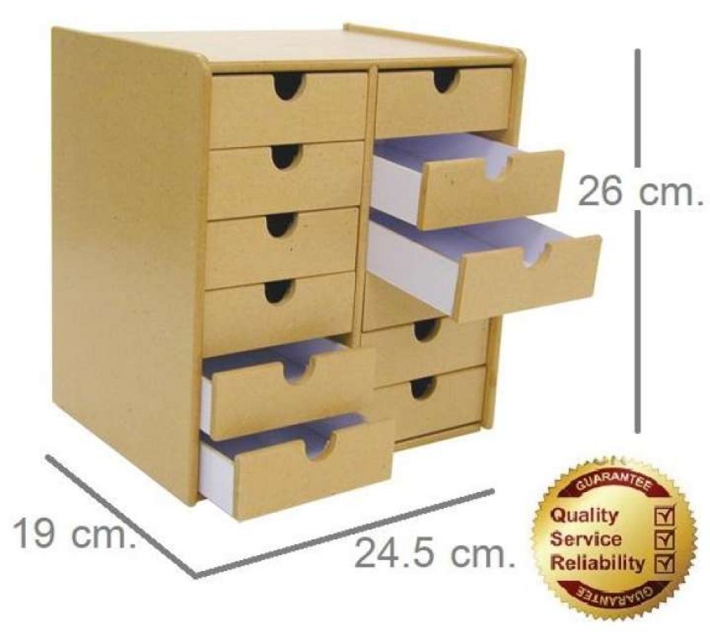RELUX ตู้ลิ้นชักเล็กใส่เครื่องเขียน รุ่นMDF-421 (12ลิ้นชัก)