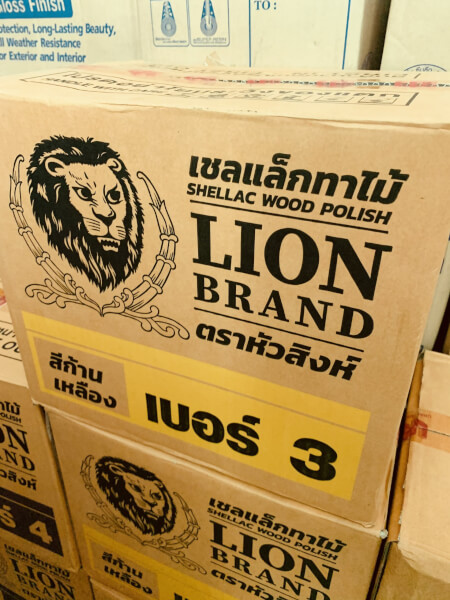 แชล็ค เชลแล็ค หัวสิงห์ แกลลอน น้ำมันทาไม้ ตราหัวสิงห์ Lion Wood Shellac Polish - Image 5