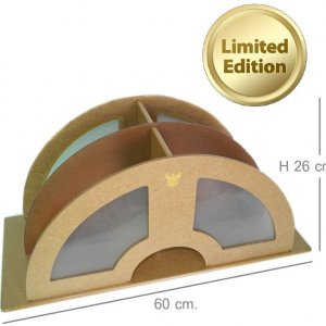 Relux กล่องไม้ใส่แฟ้ม-เอกสาร รุ่นMDF-699x4 พิมพ์ทองครุฑ 4ช่อง