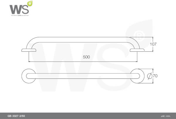 ราวกันลื่น ความยาว 50 ซม. รุ่น GB-3327-2-50 - Image 2