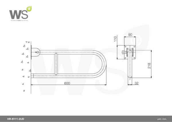 ราวกันลื่น แบบโยกขึ้น-ลง รุ่นHR-6111-2-UD - Image 2