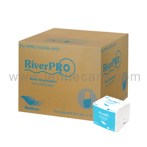 กระดาษเช็ดปาก (มินิแน็ปกิ้นRiverPRO) 36ห่อ/ลัง 500แผ่น