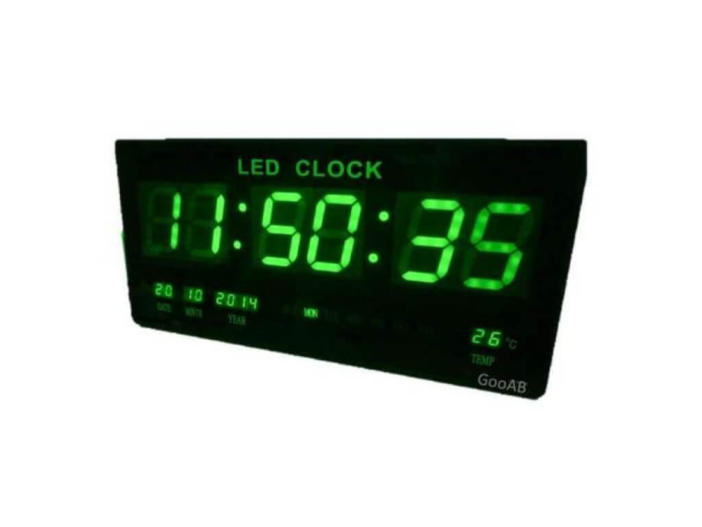 GooAB Shop นาฬิกาLED ติดฝาผนังแบบบาง 18นิ้ว ไฟสีเขียว