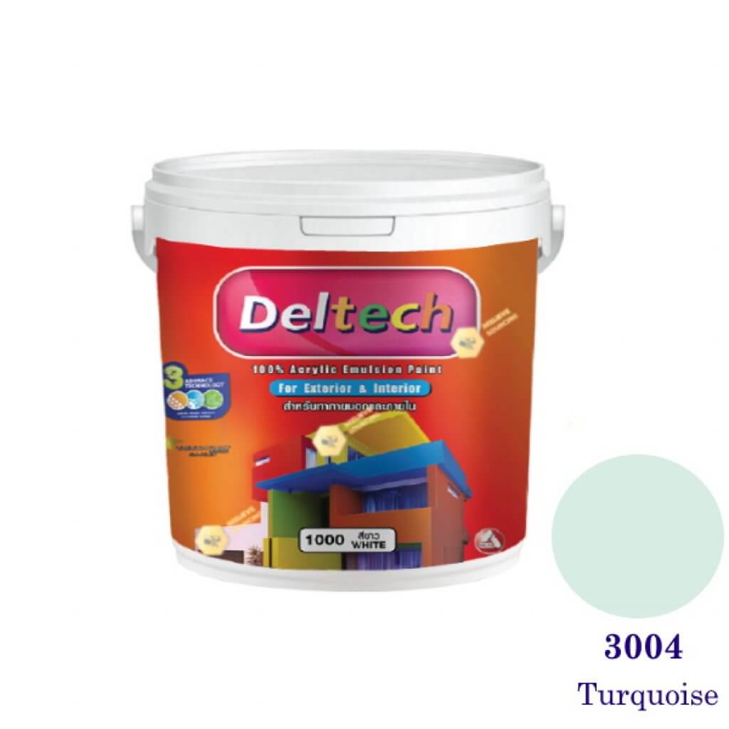Deltech สีน้ำอะครีลิคภายนอก 3004 Turquoise-1gl.
