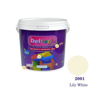 Deltech สีน้ำอะครีลิคกึ่งเงา SG-2001 Lily White-1gl.