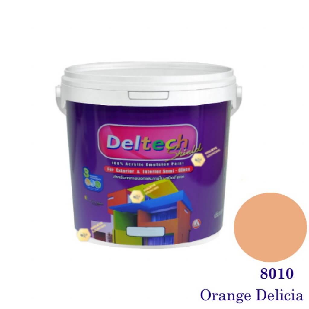 Deltech สีน้ำอะครีลิคกึ่งเงา SG-8010 Orange Delicia-L (สีเข้ม)