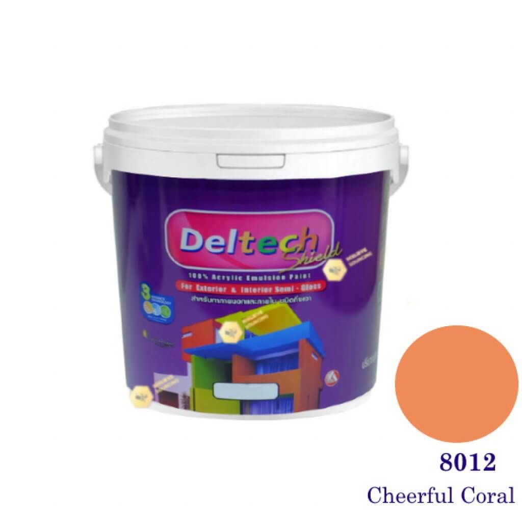 Deltech สีน้ำอะครีลิคกึ่งเงา SG-8012 Cheerful Coral-L (สีเข้ม)