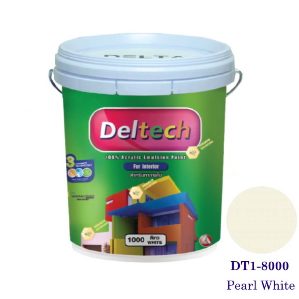 Deltech สีทาฝ้า DT1-8000 Pearl Whitee-5gl.