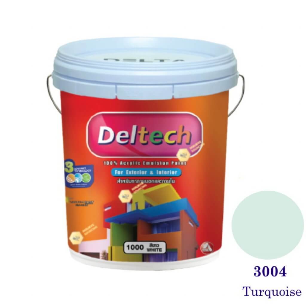 Deltech สีน้ำอะครีลิคภายนอก 3004 Turquoise-5gl.
