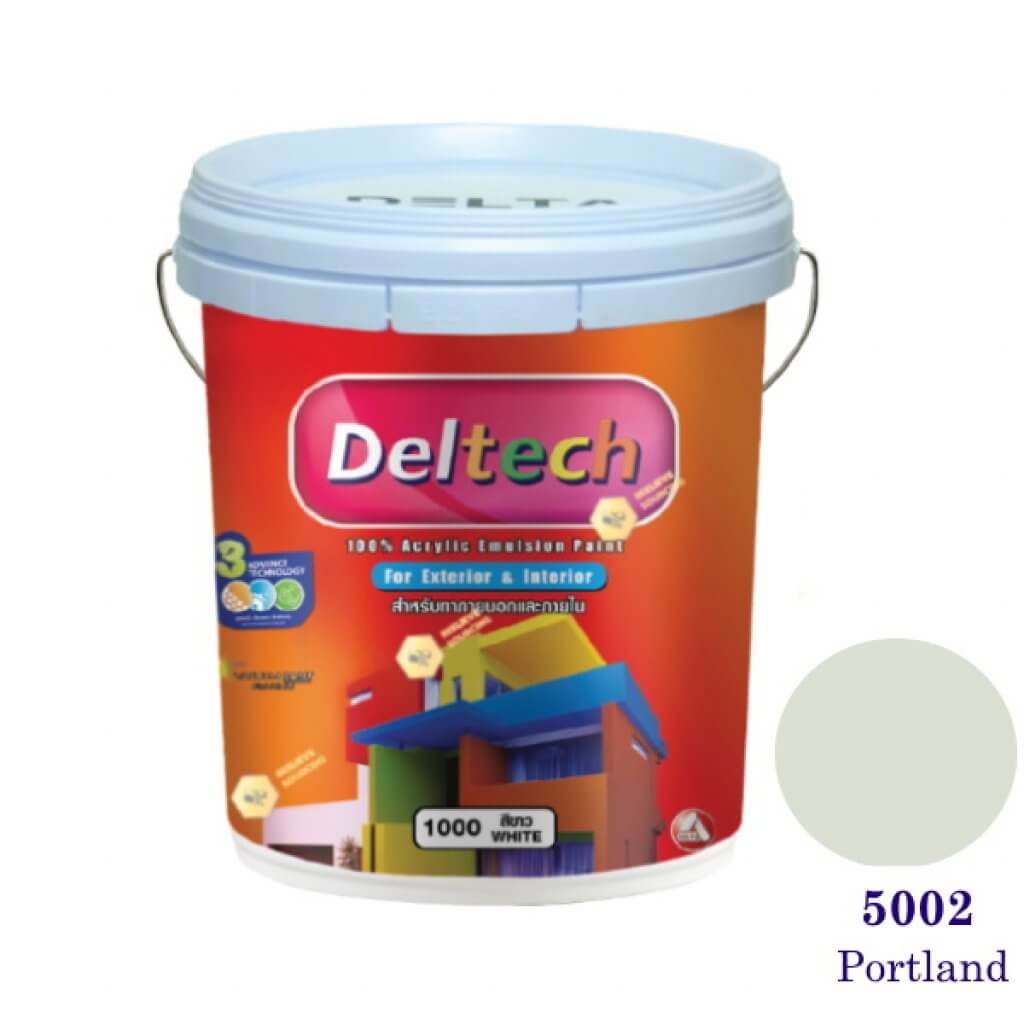 Deltech สีน้ำอะครีลิคภายนอก 5002 Portland-5 gl