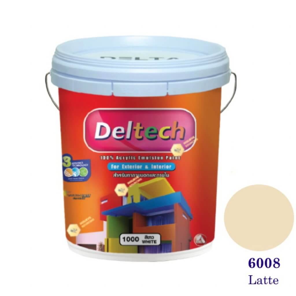 Deltech สีน้ำอะครีลิคภายนอก 6008 Latte-5gl.