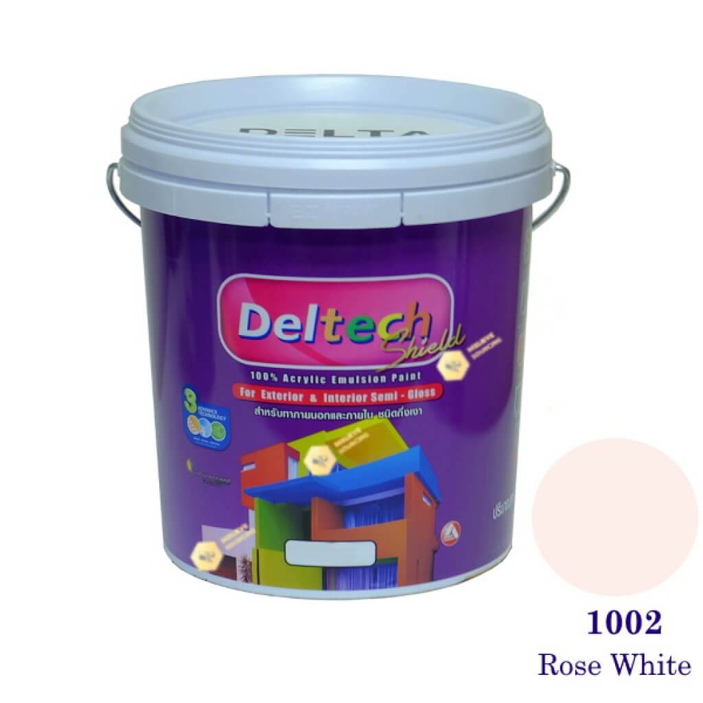 Deltech สีน้ำอะครีลิคกึ่งเงา SG-1002 Rose White-5gl.