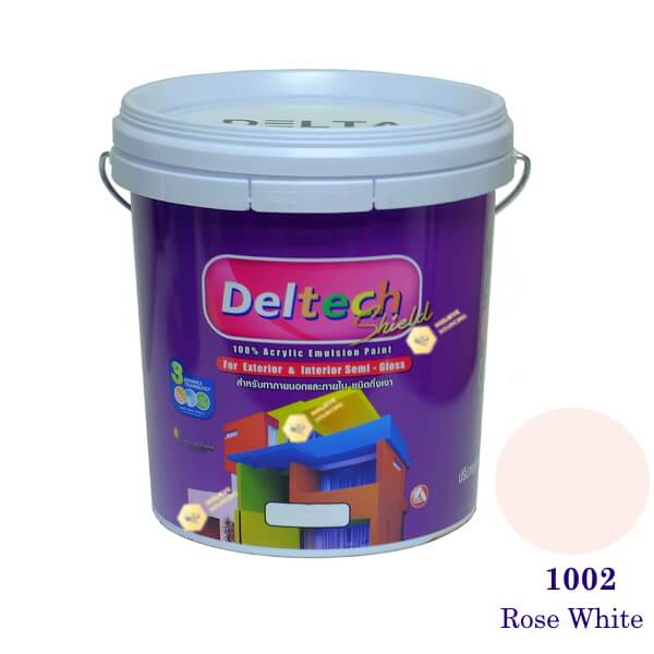 Deltech สีน้ำอะครีลิคกึ่งเงา SG-1002 Rose White-5gl.