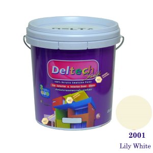 Deltech สีน้ำอะครีลิคกึ่งเงา SG-2001 Lily White-5gl.