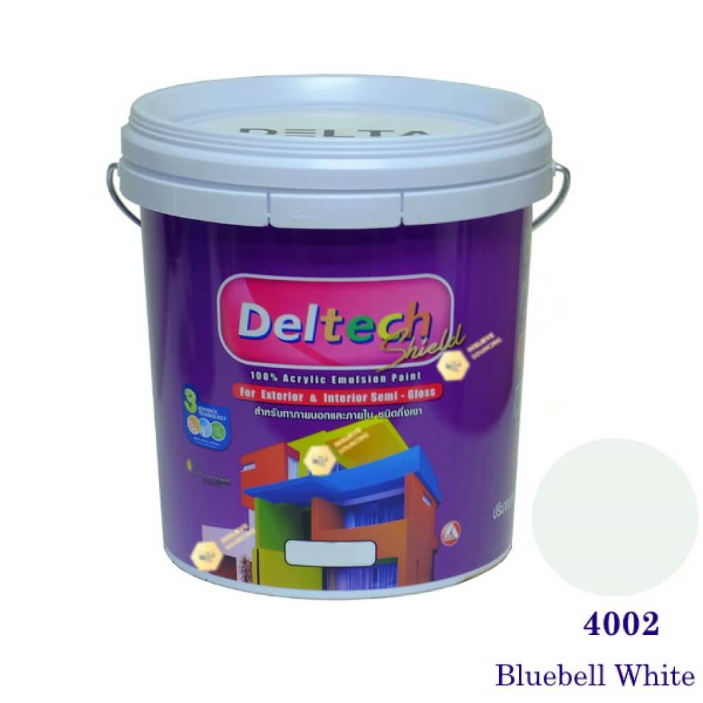 Deltech สีน้ำอะครีลิคกึ่งเงา SG-4002 Bluebell White-5gl.