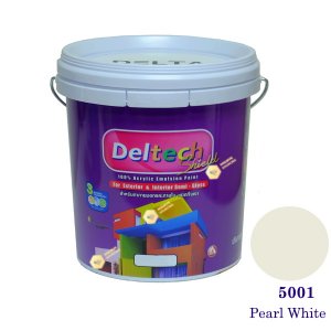 Deltech สีน้ำอะครีลิคกึ่งเงา SG-5001 Pearl White-5 gl