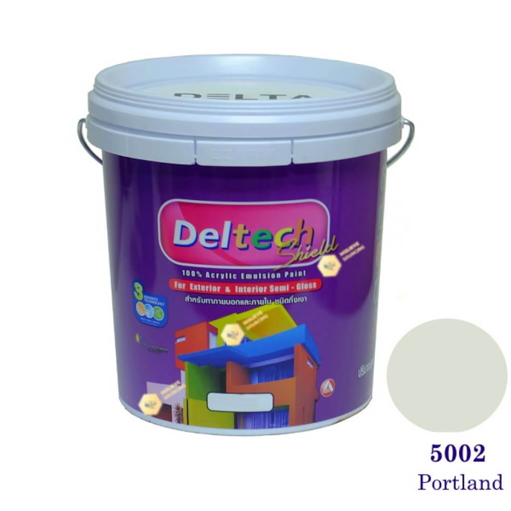 Deltech สีน้ำอะครีลิคกึ่งเงา SG-5002 Portland-5gl.