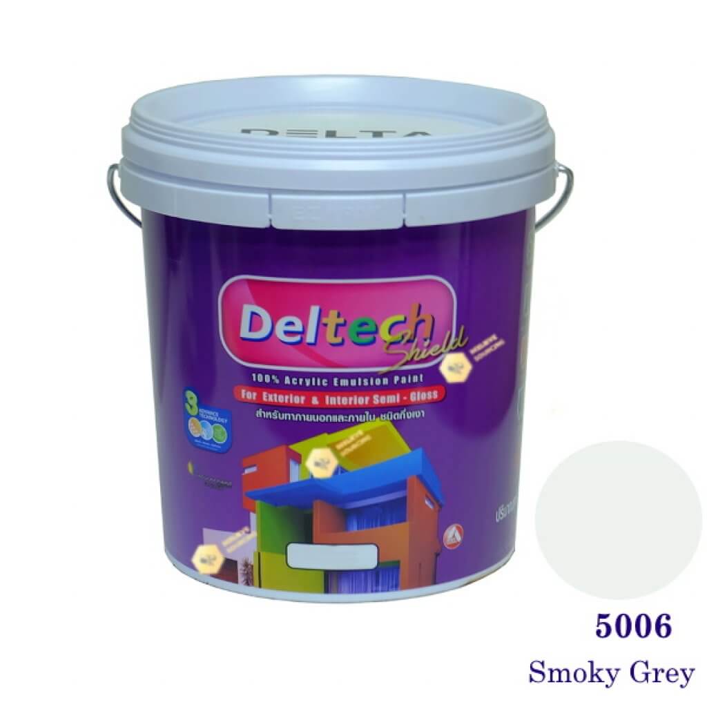 Deltech สีน้ำอะครีลิคกึ่งเงา SG-5006 Smoky Grey-5 gl
