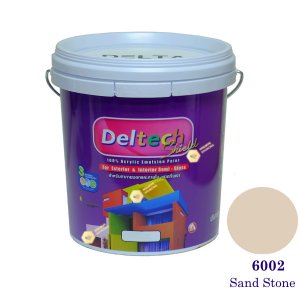 Deltech สีน้ำอะครีลิคกึ่งเงา SG-6002 Sand Stone-5gl.