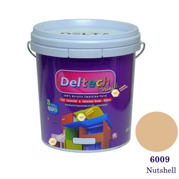 Deltech สีน้ำอะครีลิคกึ่งเงา SG-6009 Nutshell-5gl.