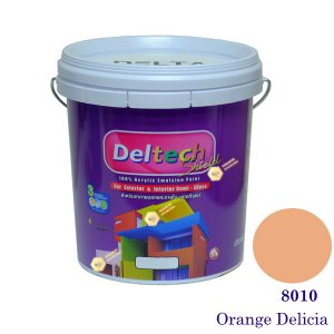Deltech สีน้ำอะครีลิคกึ่งเงา SG-8010 Orange Delicia-L (สีเข้ม)