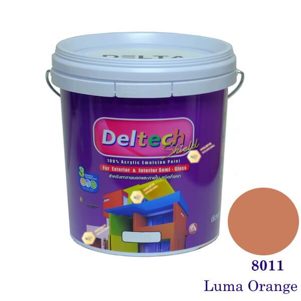 Deltech สีน้ำอะครีลิคกึ่งเงา SG-8011 Luma Orange-L (สีเข้ม)