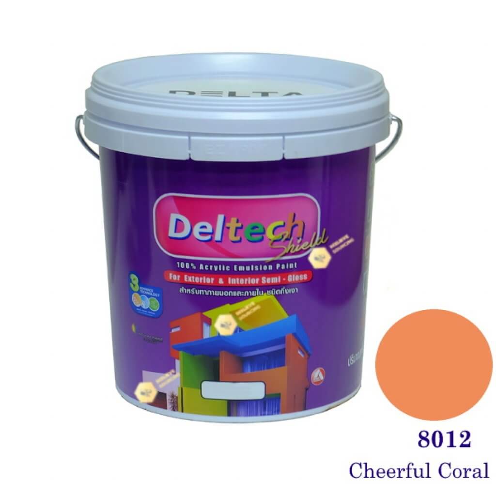 Deltech สีน้ำอะครีลิคกึ่งเงา SG-8012 Cheerful Coral-L (สีเข้ม)