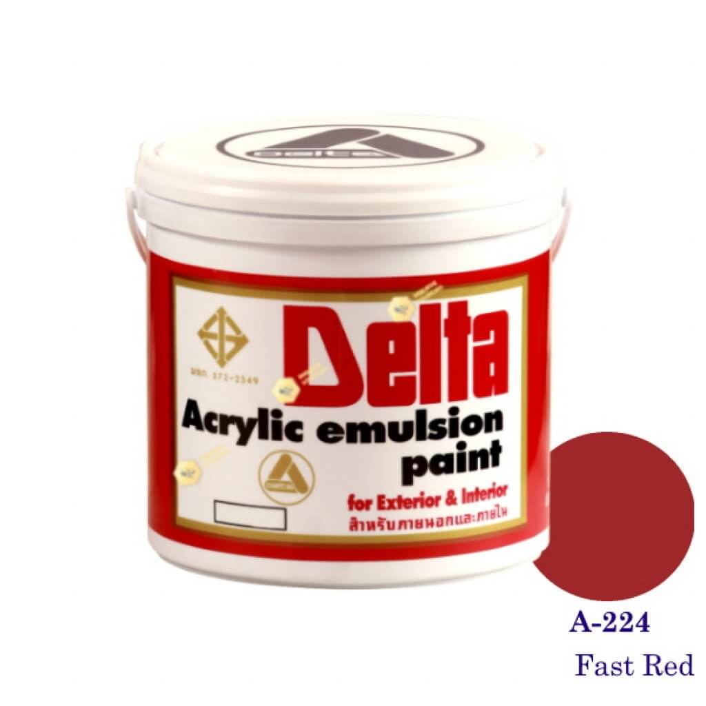 เดลต้า แม่สีน้ำภายนอก A-224 Fast Red 1gl.