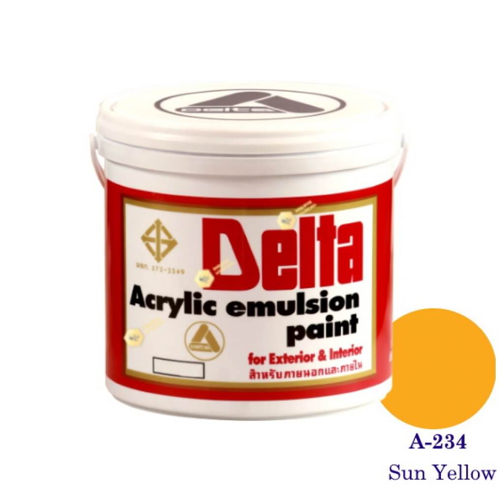 เดลต้า แม่สีน้ำภายนอก A-234 Sun Yellow 1gl.