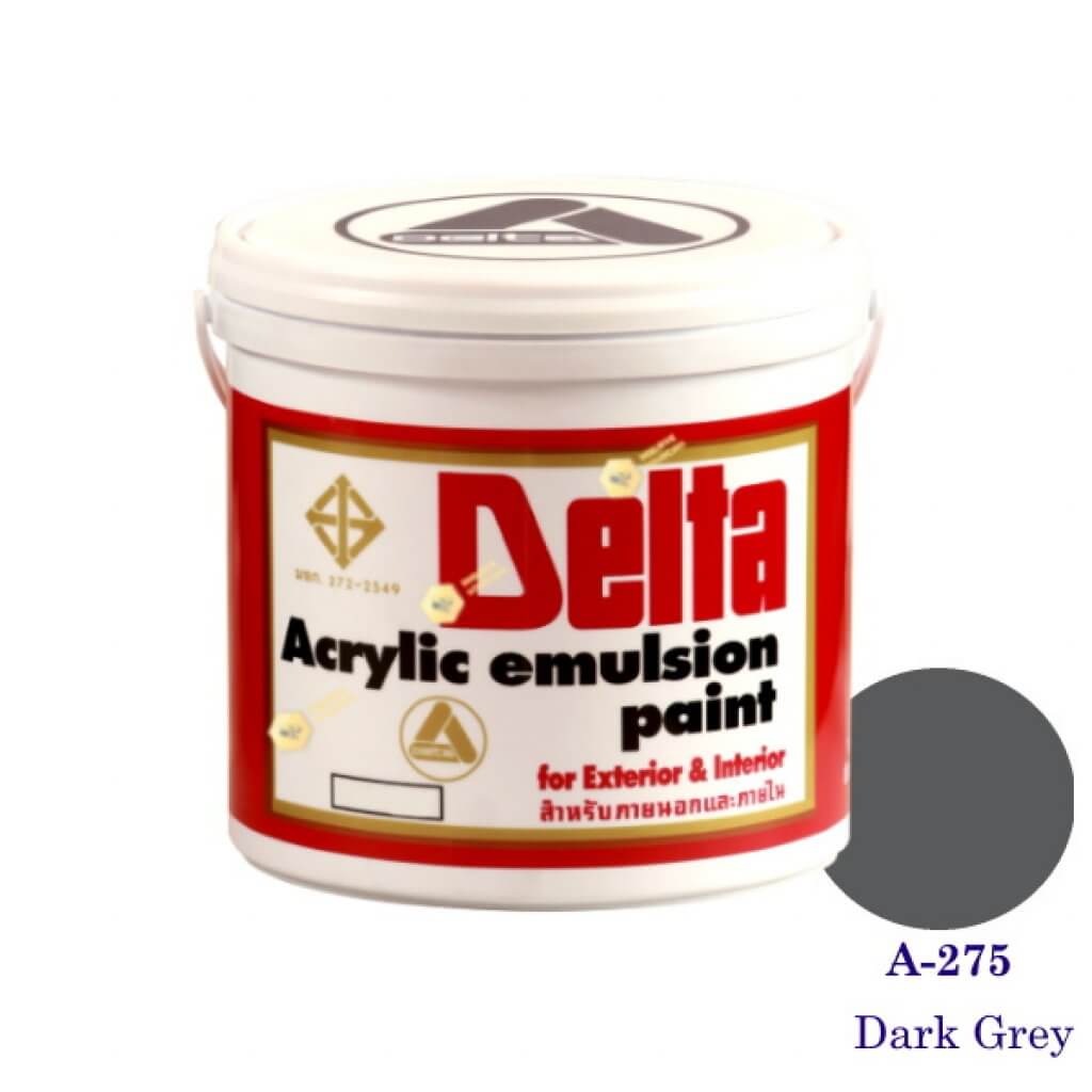 เดลต้า แม่สีน้ำภายนอก A-275 Dark Grey 1gl.