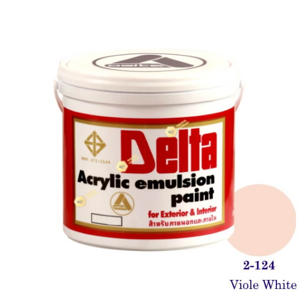 เดลต้า สีน้ำอะครีลิคภายนอก 2-124 Viole White 1gl.
