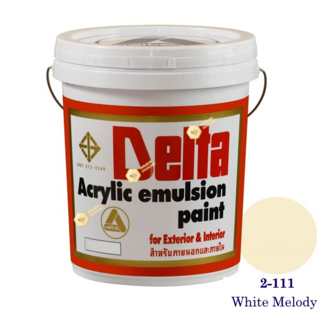 เดลต้า สีน้ำอะครีลิคภายนอก 2-111 White Melody 5gl.